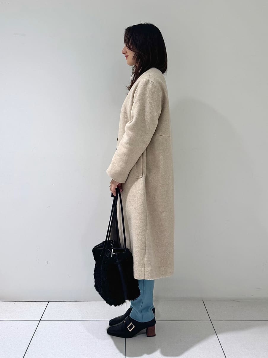 そんさんの「INDIVI｜【軽量／ウール混】ライトフォルム ロングコート」を使ったコーディネート