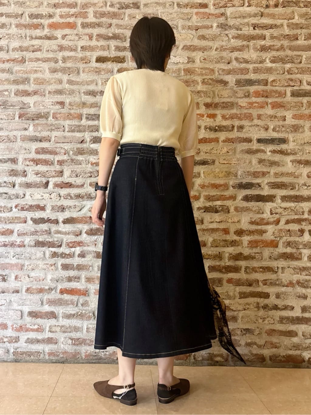 しばさんの「THE SHOP TK｜ドルマン半袖ジャケット【洗える】」を使ったコーディネート