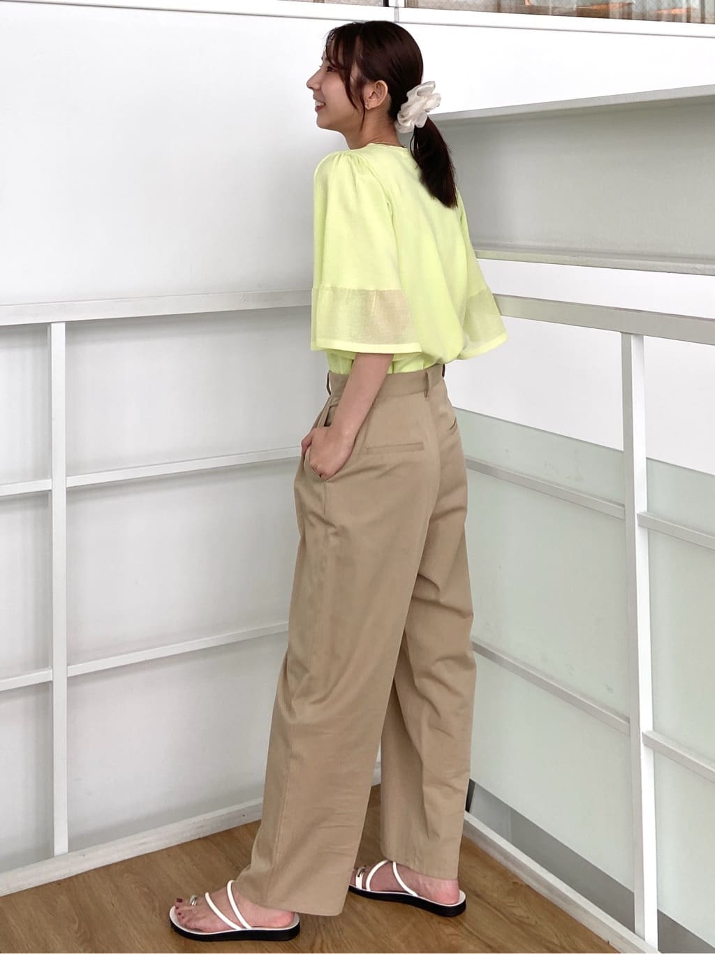 めぐさんの「OPAQUE.CLIP｜《5色展開》シアーフレアスリーブニット【洗濯機洗い可】」を使ったコーディネート