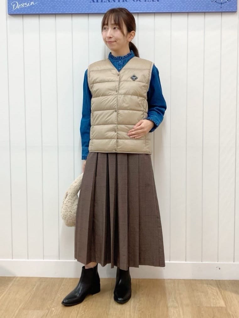 yoshiさんの「Dessin｜【洗える】ワイドプリーツスカート」を使ったコーディネート