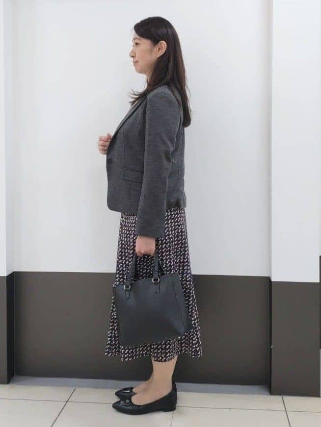 tagさんの「Reflect｜【ニットスタイルが華やかに◎】チドリ風プリントフレアスカート」を使ったコーディネート