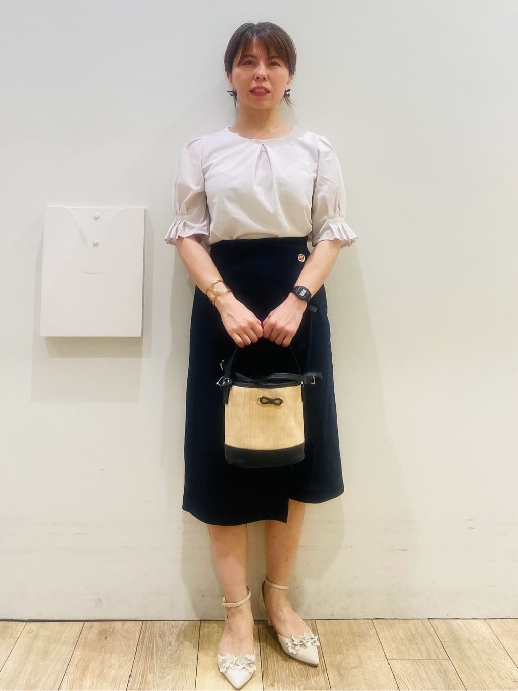YUKOさんの「index｜ストライプジャージタックスリーブトップス【吸水速乾／洗濯機洗い可】」を使ったコーディネート