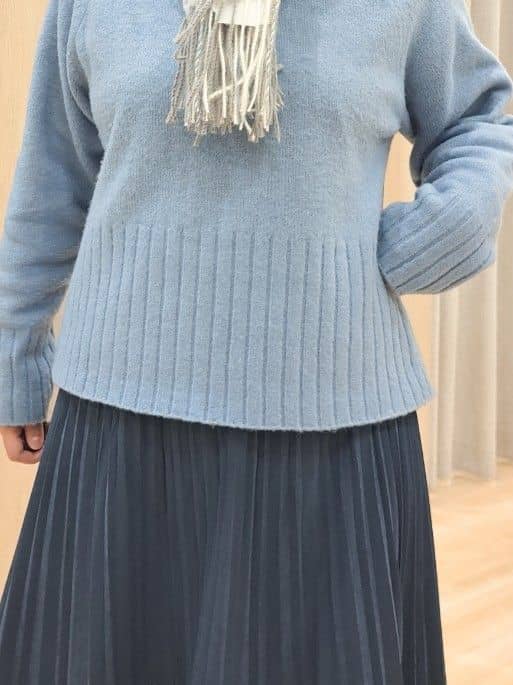 ふるさんの「grove｜【洗える】バックリブ切替ニット」を使ったコーディネート