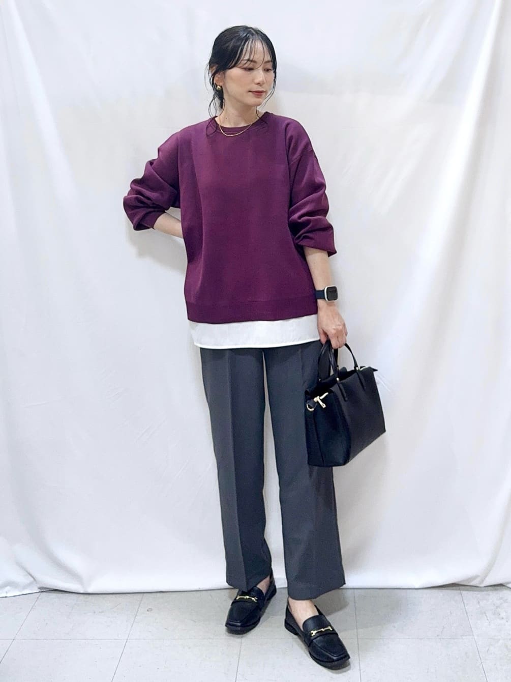𝐇𝐢𝐫𝐨𝐦𝐢さんの「SHOO･LA･RUE｜【S-LL】ウエストリボンがアクセント ゆったりテーパードパンツ」を使ったコーディネート