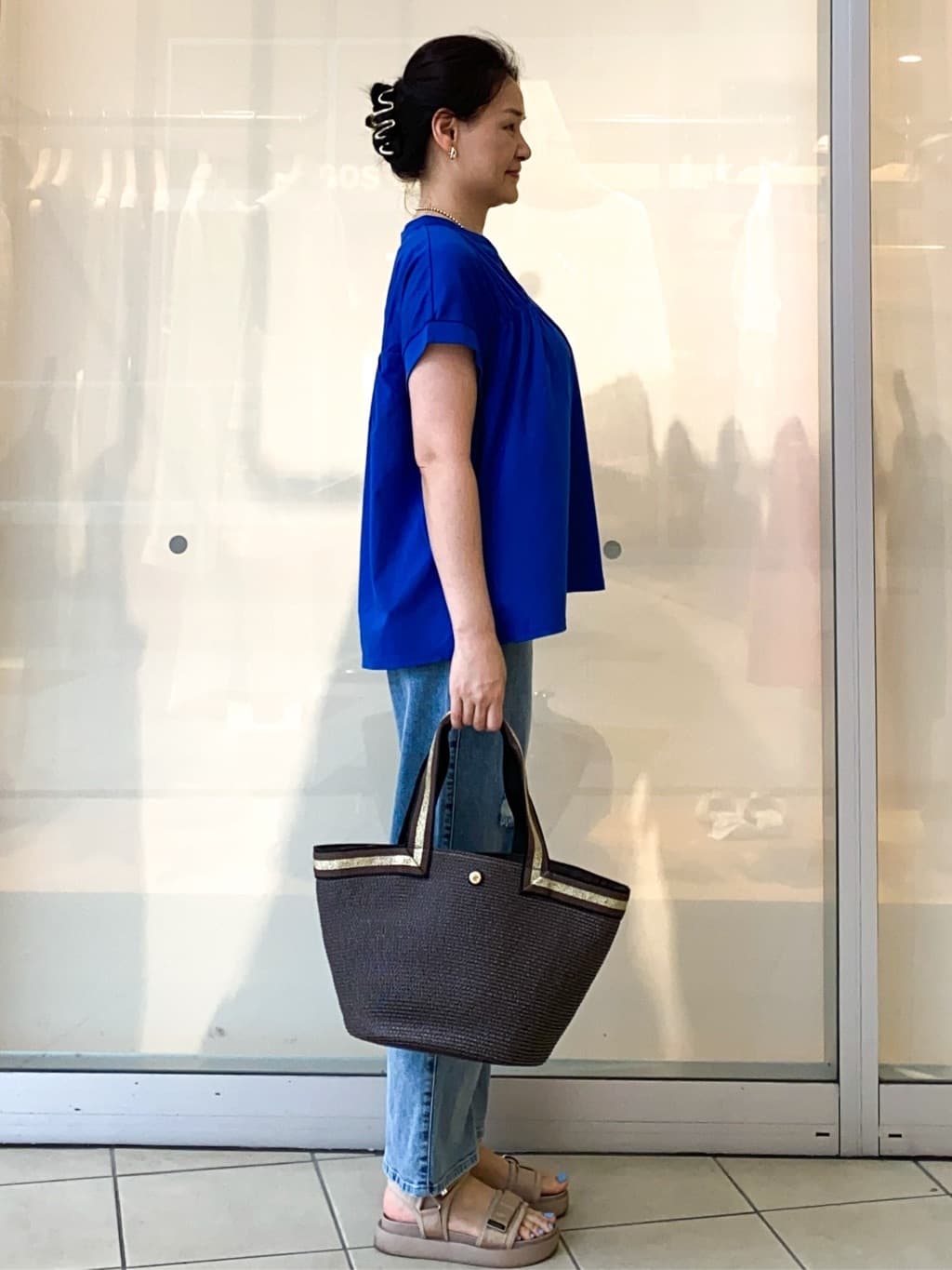 Jeanさんの「OPAQUE.CLIP｜スキッパーフレアカットソー【接触冷感／洗濯機洗い可】」を使ったコーディネート