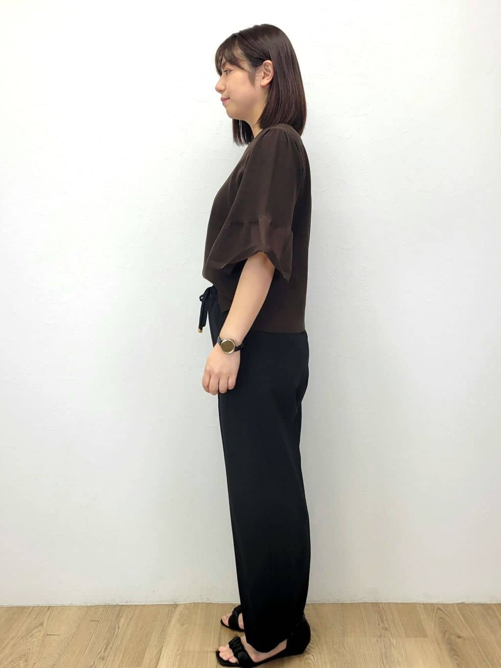 LISAさんの「OPAQUE.CLIP｜《5色展開》シアーフレアスリーブニット【洗濯機洗い可】」を使ったコーディネート