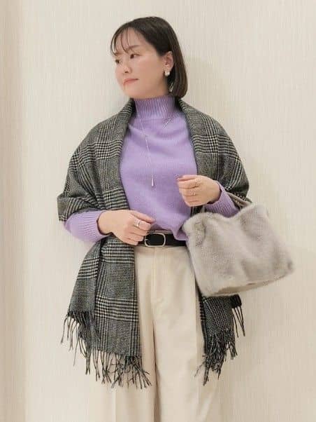 naokoさんの「UNTITLED｜【8色展開/洗える】ウールカシミヤ ハイネックニット」を使ったコーディネート