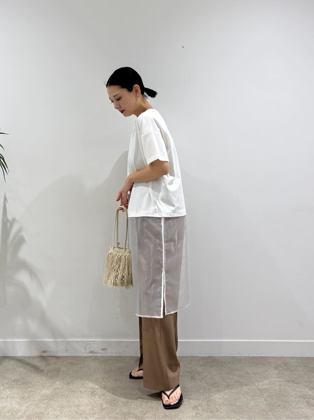 ayanoさんの「INDIVI｜シアードッキングTシャツ」を使ったコーディネート
