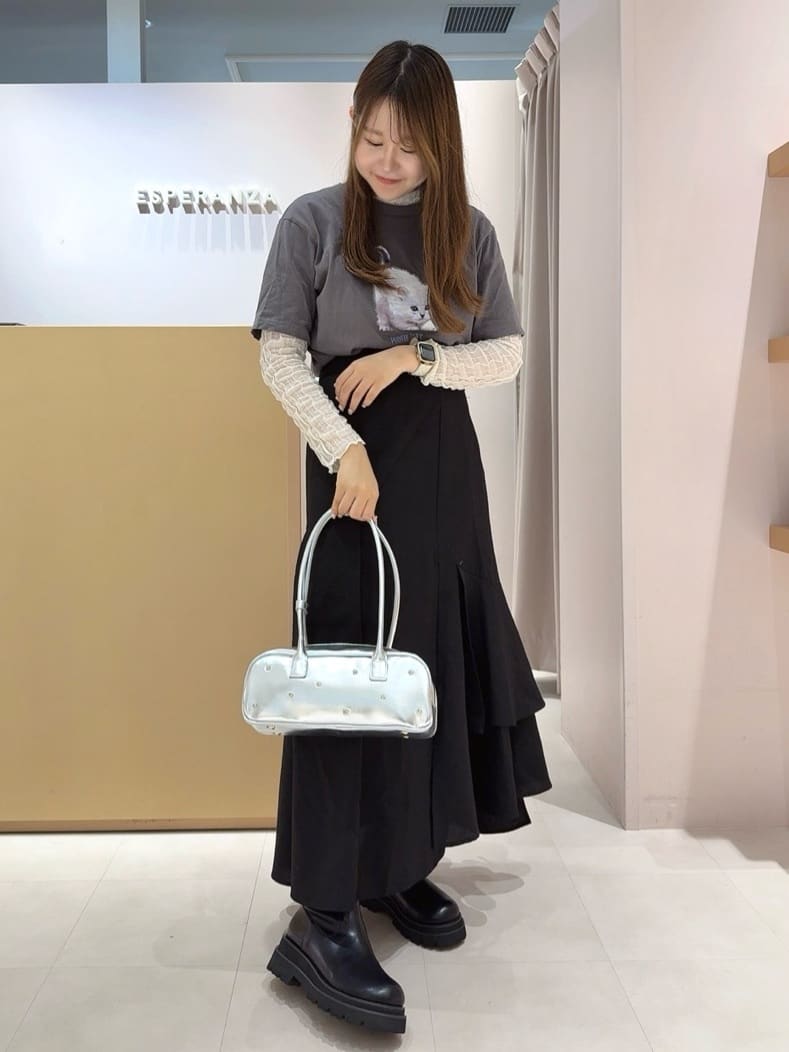 neinaさんの「ESPERANZA｜ラインストーンボストンバッグ」を使ったコーディネート