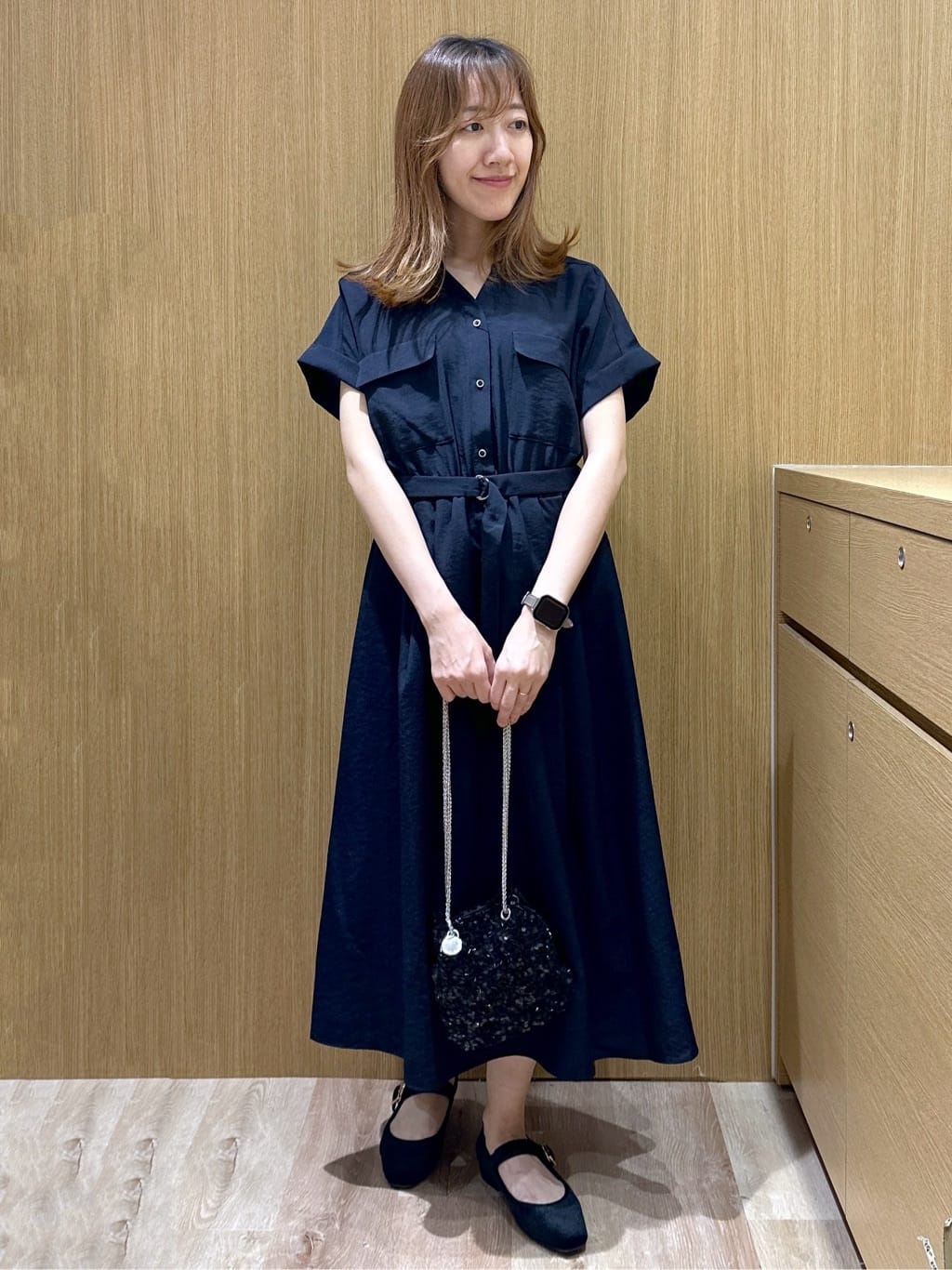 yukaさんの「OPAQUE.CLIP｜《7色展開／XS-LLサイズ》ダブルポケットスキッパーシャツワンピース【吸水速乾／防シワ／イージーア」を使ったコーディネート