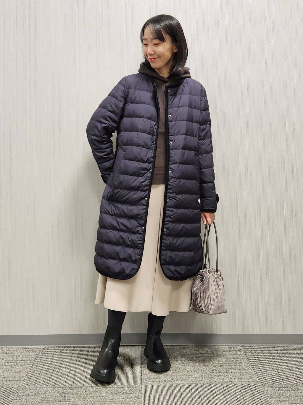 naraさんの「Dessin｜【撥水・2WAY】ミュラーダウンコートロング丈」を使ったコーディネート