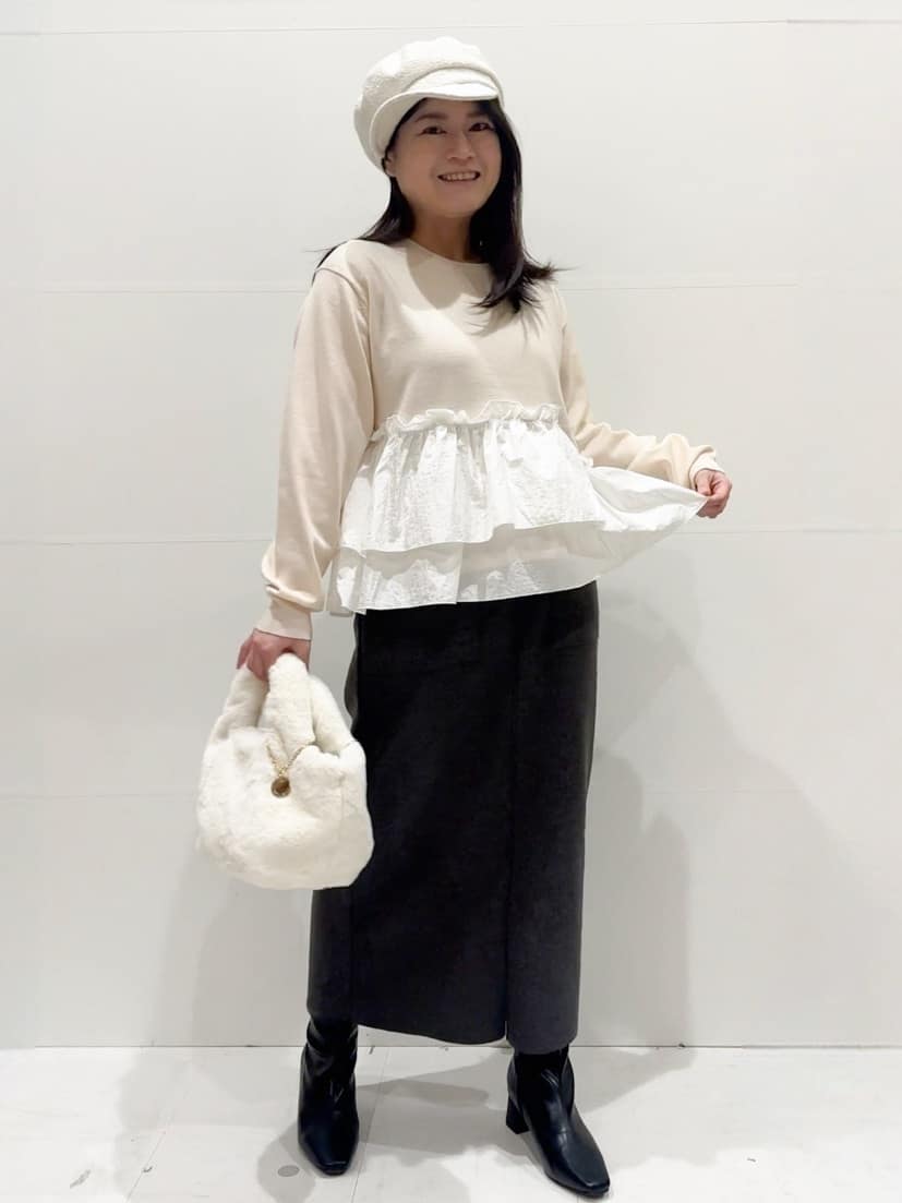 Minさんの「OPAQUE.CLIP｜フリルドッキングニット【洗濯機OK】」を使ったコーディネート