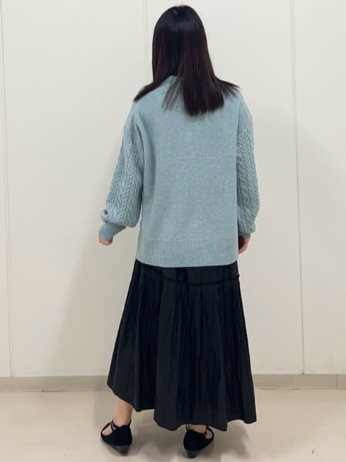 ゆうさんの「Reflect｜【一枚で着映え◎／ゆったりシルエット】ラメ&times;スパンコールウール混ニット」を使ったコーディネート