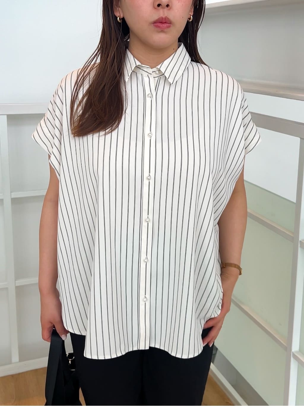 ちびゆきさんの「grove｜低身長さん向け－3cm丈【接触冷感】サマーハイパーストレッチテーパードパンツ」を使ったコーディネート
