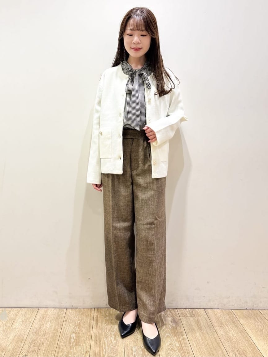 ayaさんの「index｜アシンメトリーレイヤードボウタイブラウス【洗濯機OK／イージーアイロン／防シワ】《XS～3L》」を使ったコーディネート