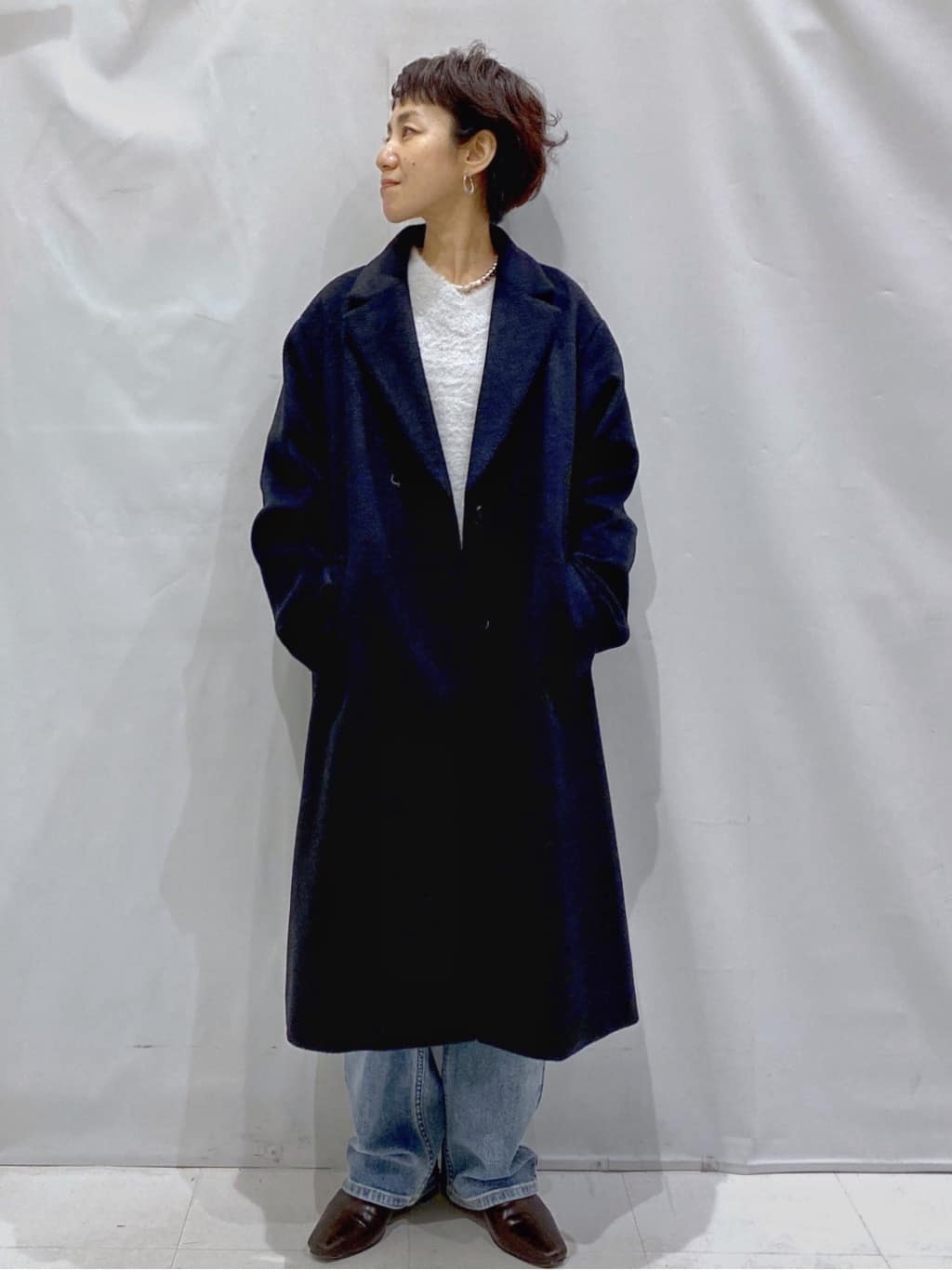 Bonさんの「OPAQUE.CLIP｜メタル&times;フェイクパール ショートネックレス」を使ったコーディネート