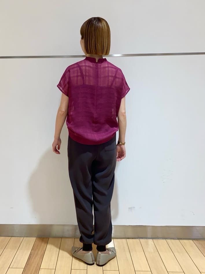 あやさんの「UNTITLED｜【シアー】チェックスタンドネックブラウス」を使ったコーディネート