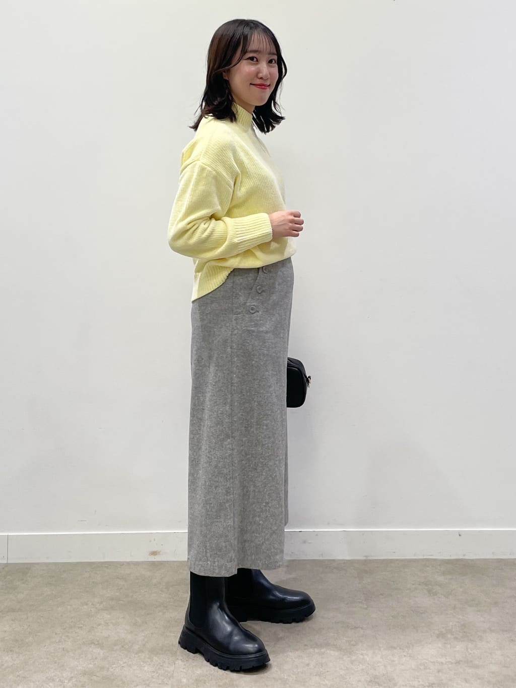 yukariさんの「Dessin｜【洗える】ハイネックベロアモールニット」を使ったコーディネート