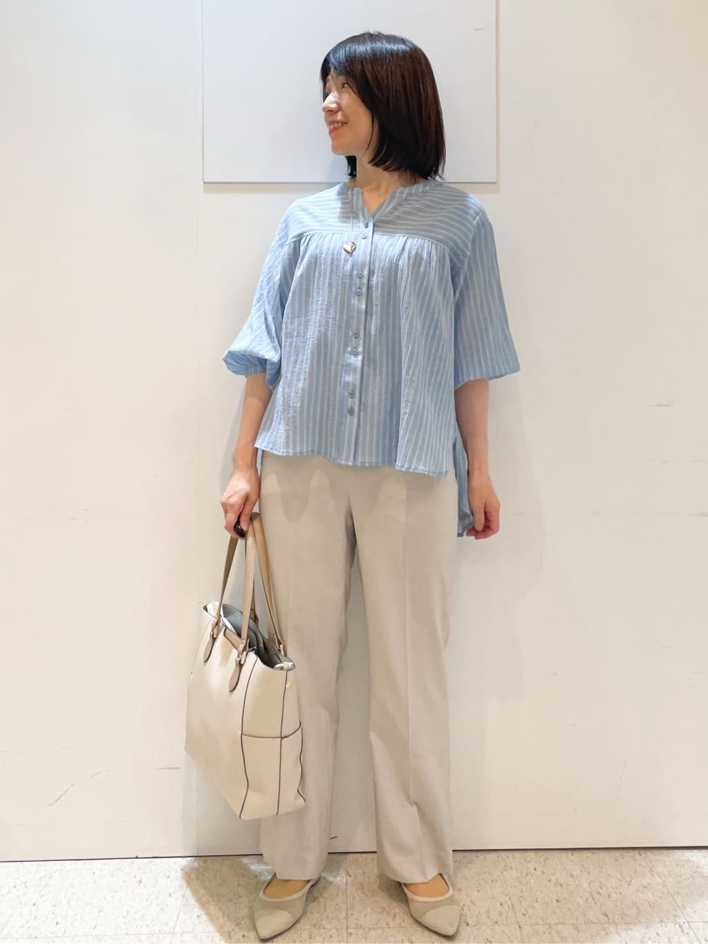 めいさんの「Reflect｜【マシンウォッシュ可】リネンライクフレアパンツ」を使ったコーディネート