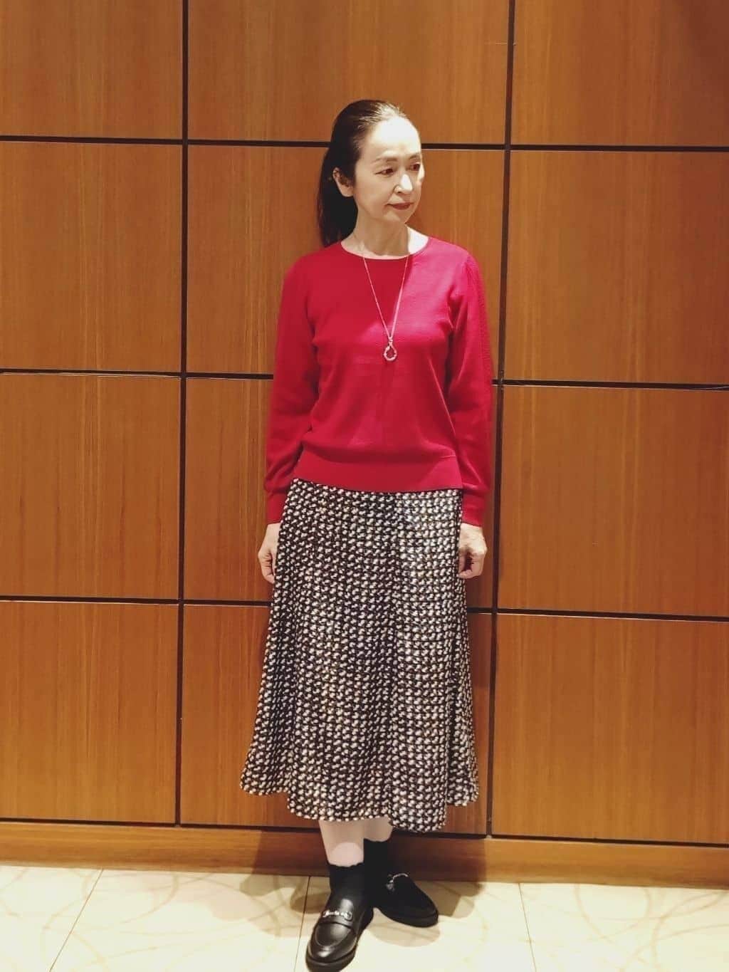 Kさんの「Reflect｜【選べる6色／長く着られる◎】ボートネックニット」を使ったコーディネート