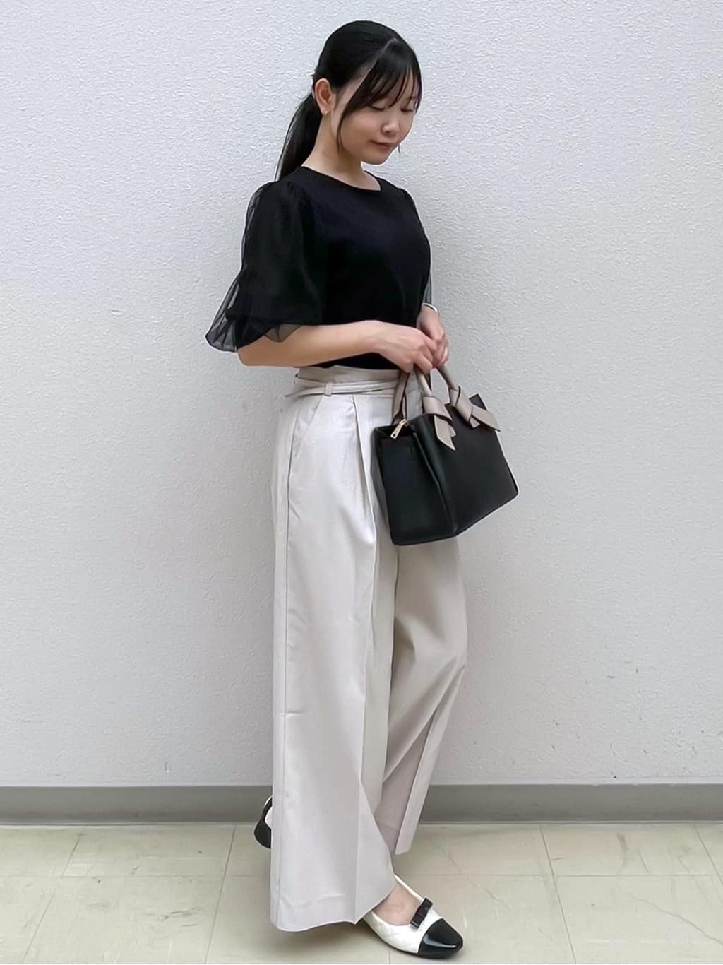 Izuさんの「index｜《5色展開》マジョリカプリーツスリーブニット【洗濯機洗い可】」を使ったコーディネート