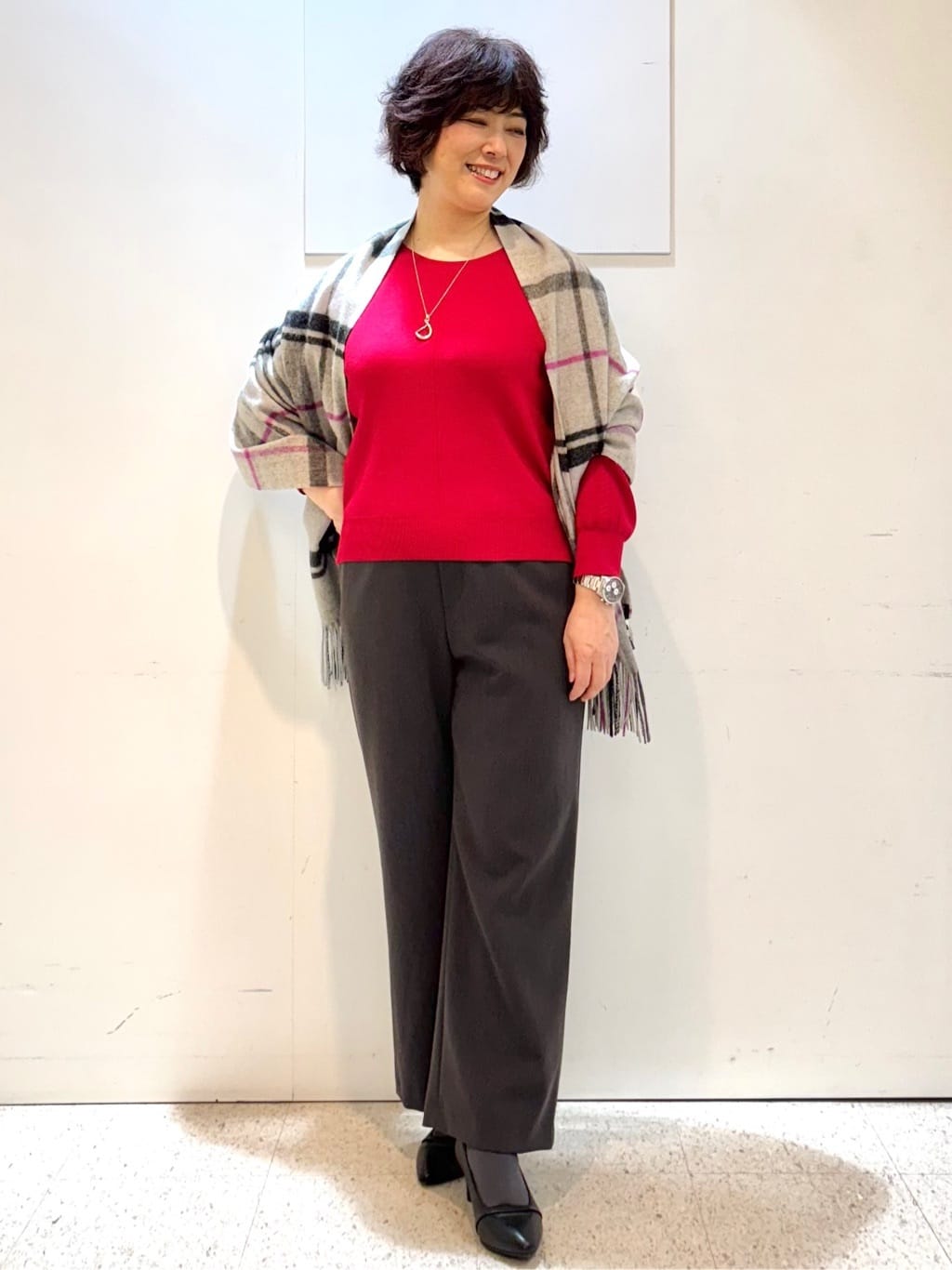 ヤスコさんの「Reflect｜【選べる6色／長く着られる◎】ボートネックニット」を使ったコーディネート