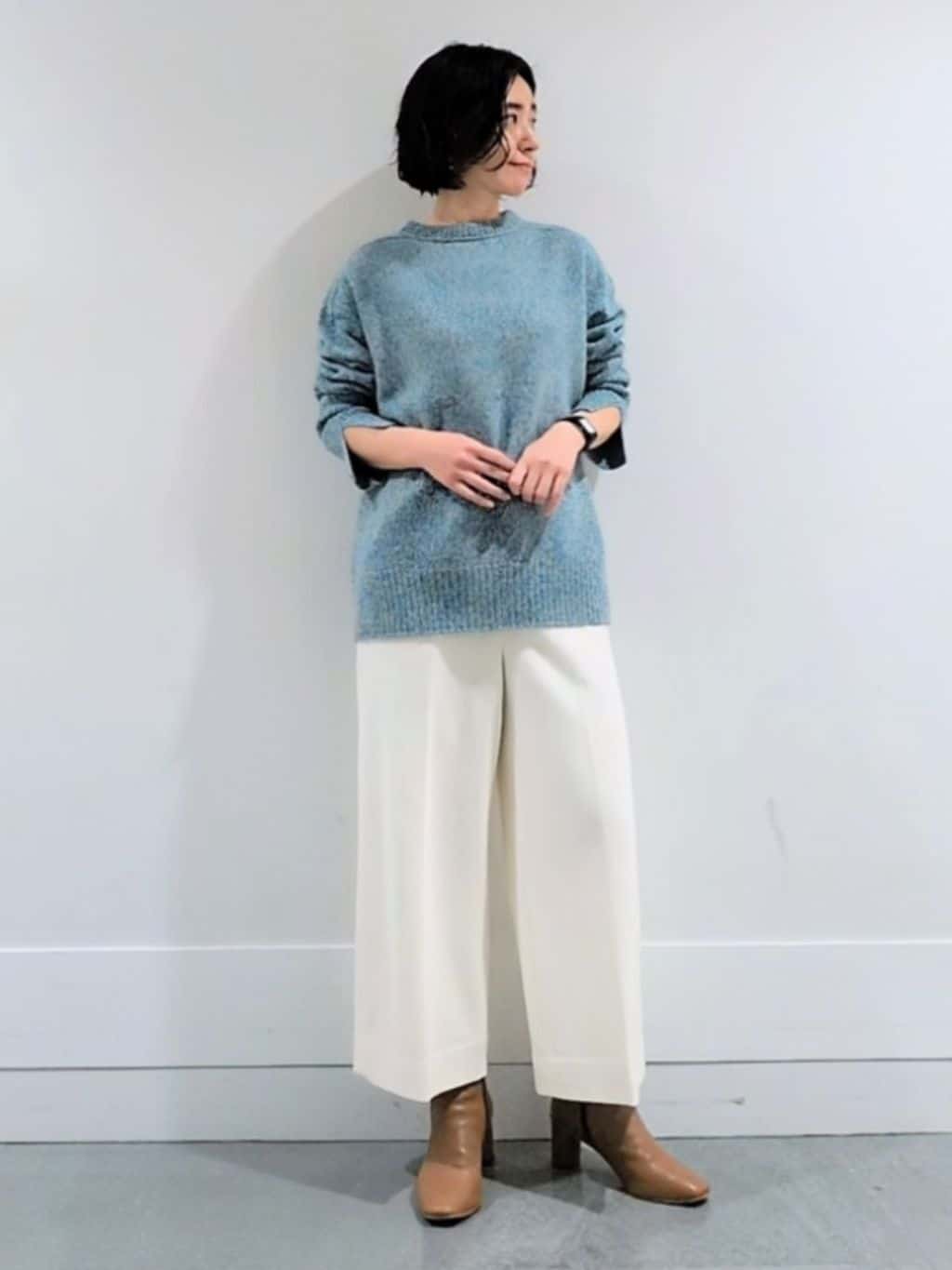 ミズタさんの「UNTITLED｜【ゆったり】三つ杢カラーニット」を使ったコーディネート