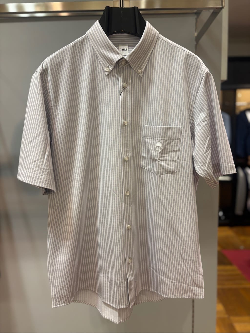 ヒナさんの「TAKEO KIKUCHI｜【COOL CITY WEAR】ストライプジャージ ボタンダウンシャツ /接触冷感」を使ったコーディネート