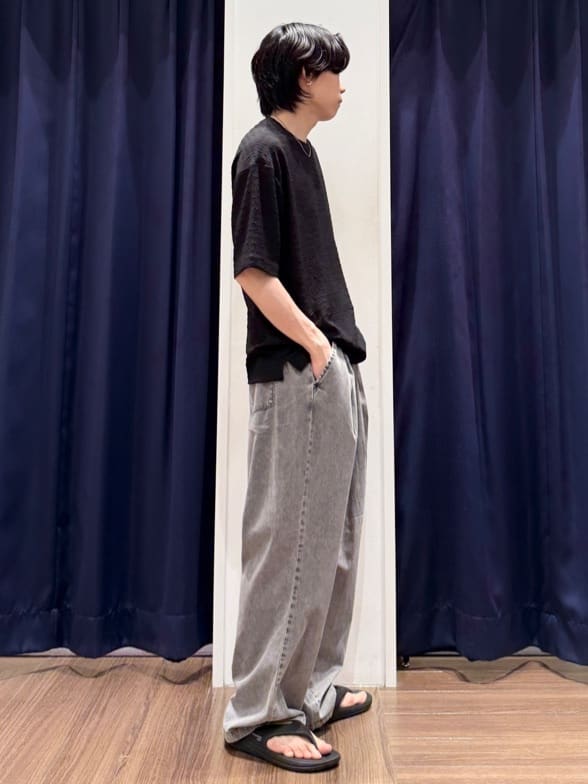 Tightさんの「THE SHOP TK｜楊柳ボーダー半袖Tシャツ【洗濯機OK】」を使ったコーディネート