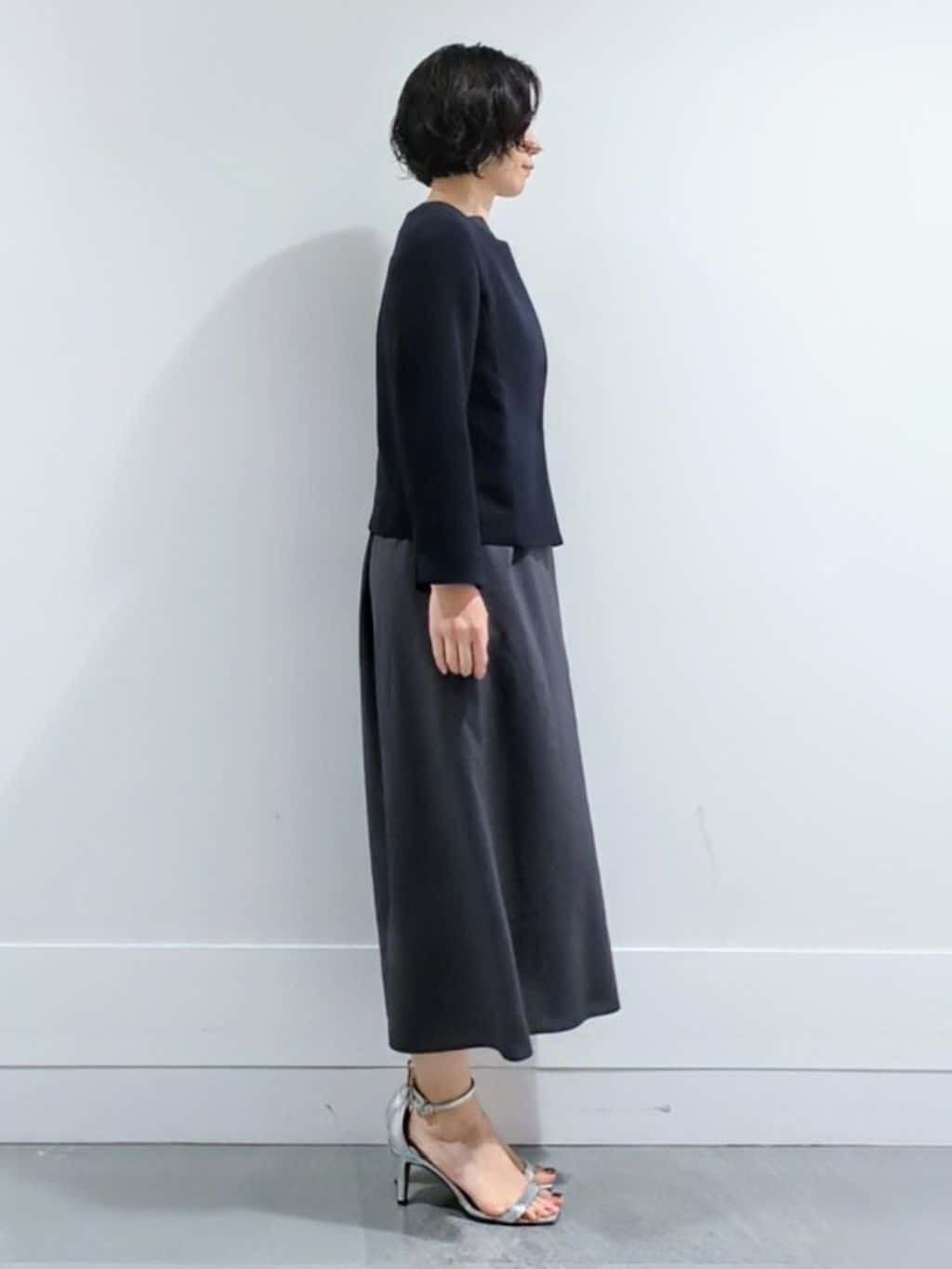 ミズタさんの「UNTITLED｜【短丈/日本製】カラミ風メッシュ ノーカラージャケット」を使ったコーディネート