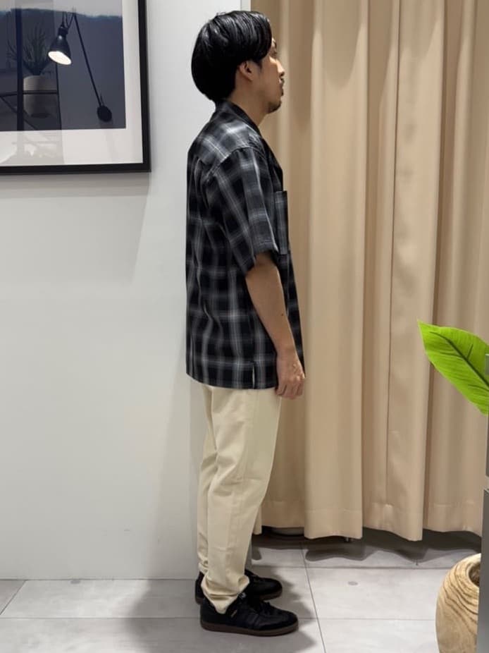 はさんの「THE SHOP TK｜オンブレチェック半袖シャツ 洗濯機OK」を使ったコーディネート