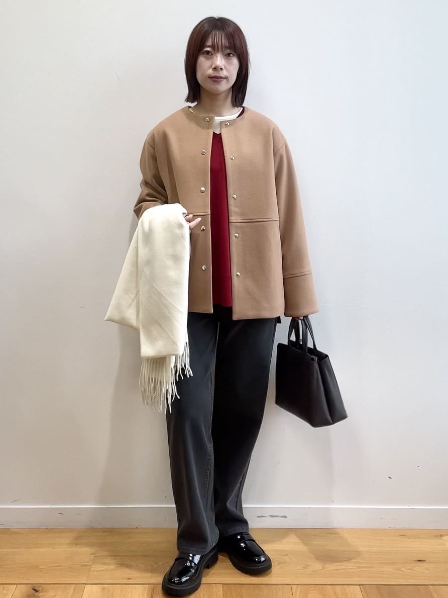 RINAさんの「OPAQUE.CLIP｜Vネックニット／エクストラファインメリノウール【THEシリーズ／洗濯機OK】」を使ったコーディネート