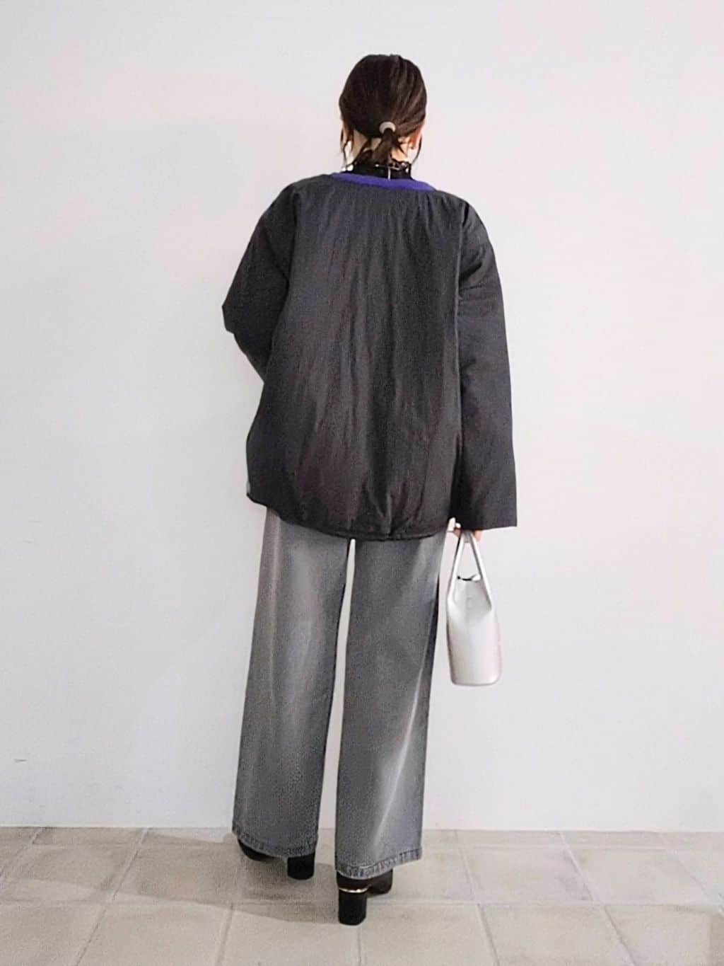 miomioさんの「SHOO･LA･RUE｜【洗濯機可/撥水/リバーシブル】 ノーカラー中綿ブルゾン」を使ったコーディネート