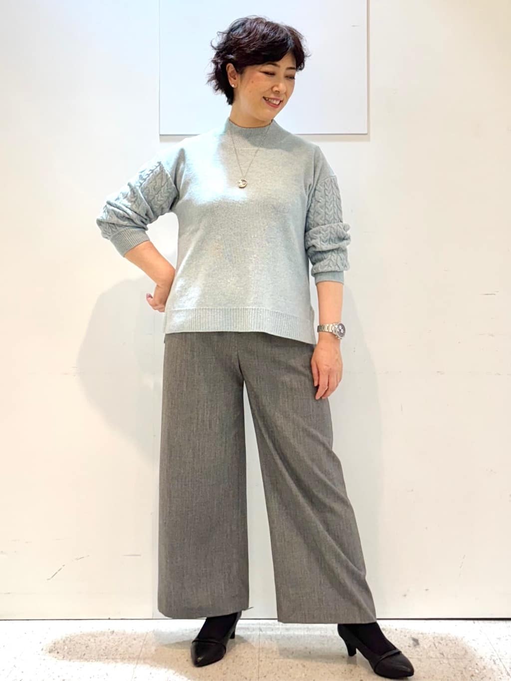 ヤスコさんの「Reflect｜【すっきりシルエット】ワイドクロップドパンツ」を使ったコーディネート