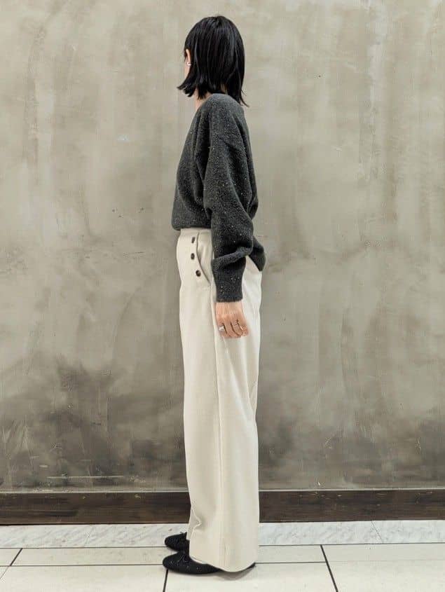shioさんの「grove｜華やぎ冬ニット　ミニスパンコールフェザーニット」を使ったコーディネート