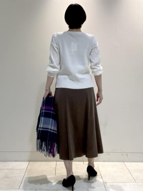 フミさんの「Reflect｜【選べる8色／スカートにもパンツにも◎】ウール混ボートネックニット」を使ったコーディネート