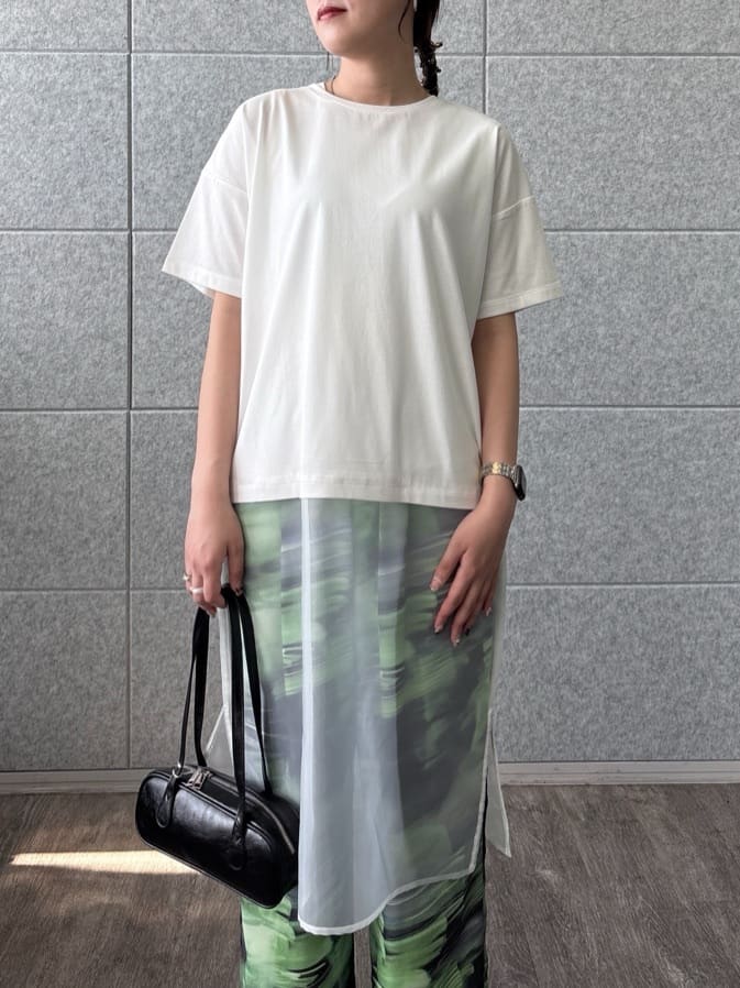 なつさんの「INDIVI｜シアードッキングTシャツ」を使ったコーディネート
