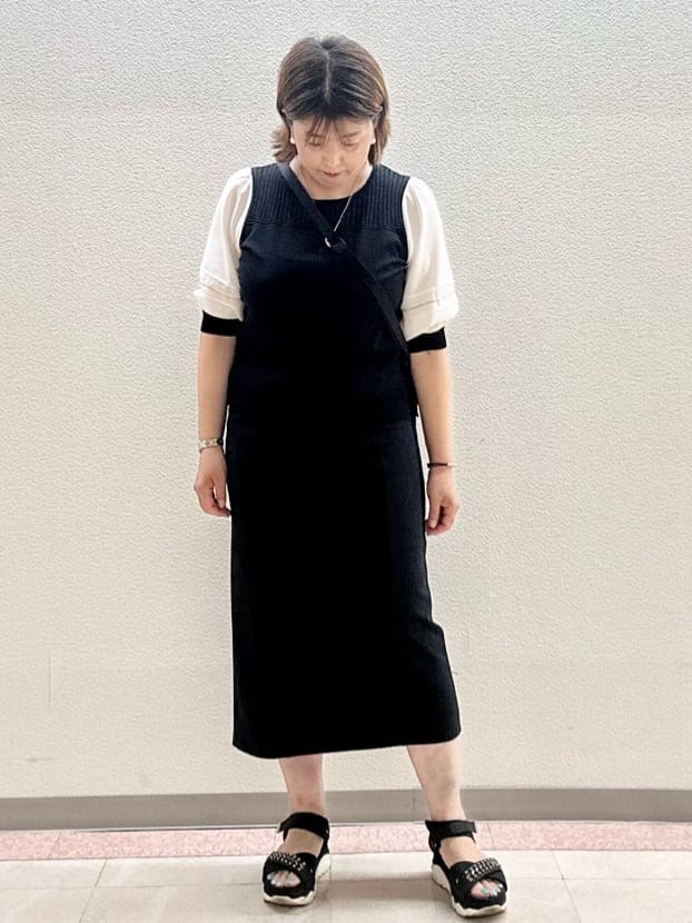 chinatsuさんの「Reflect｜【WEB先行カラーあり／手洗い可】ジョーゼットスリーブ&times;ニット」を使ったコーディネート