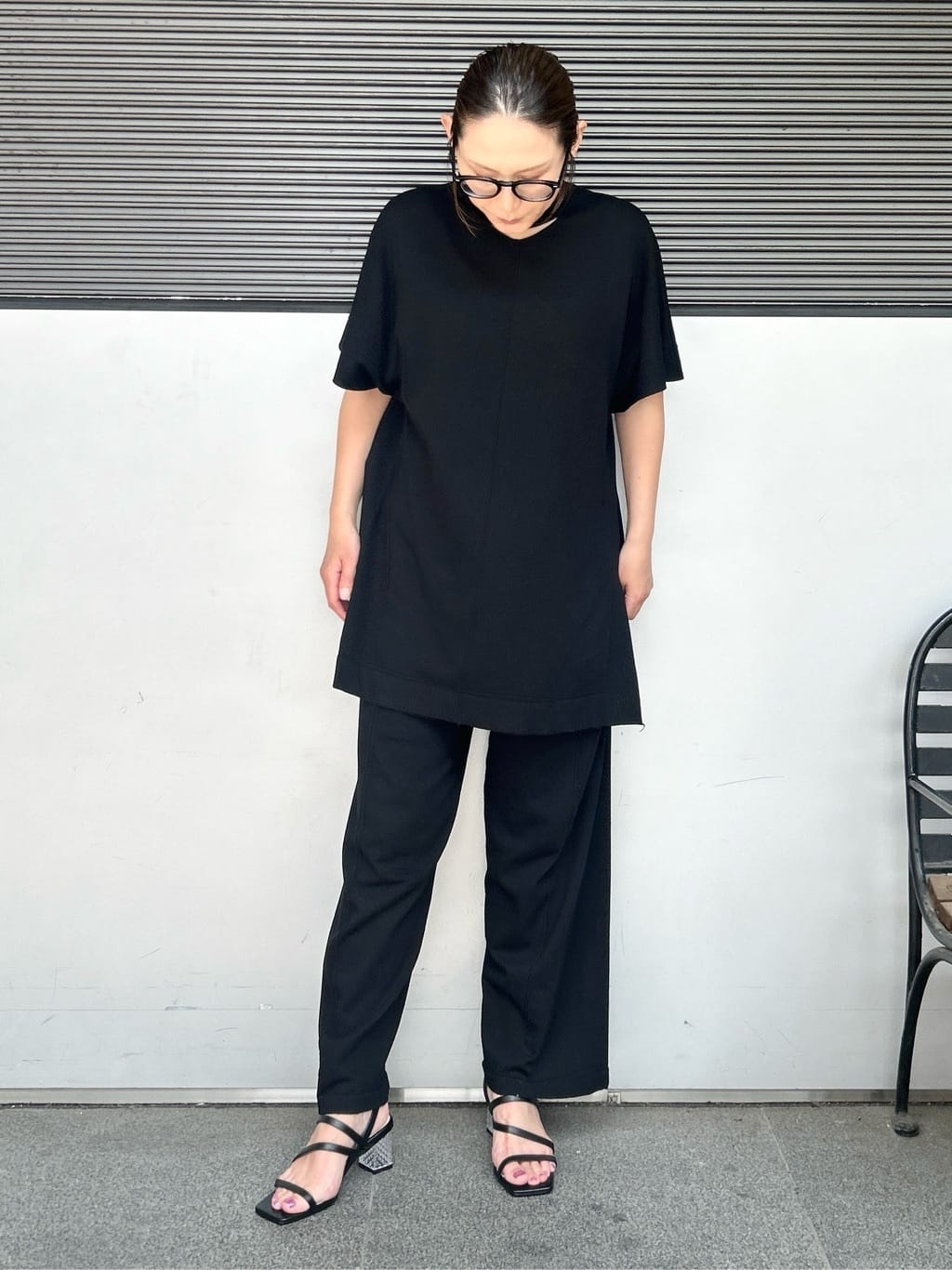 machikoさんの「ESPERANZA｜キルティングクリアヒールサンダル」を使ったコーディネート