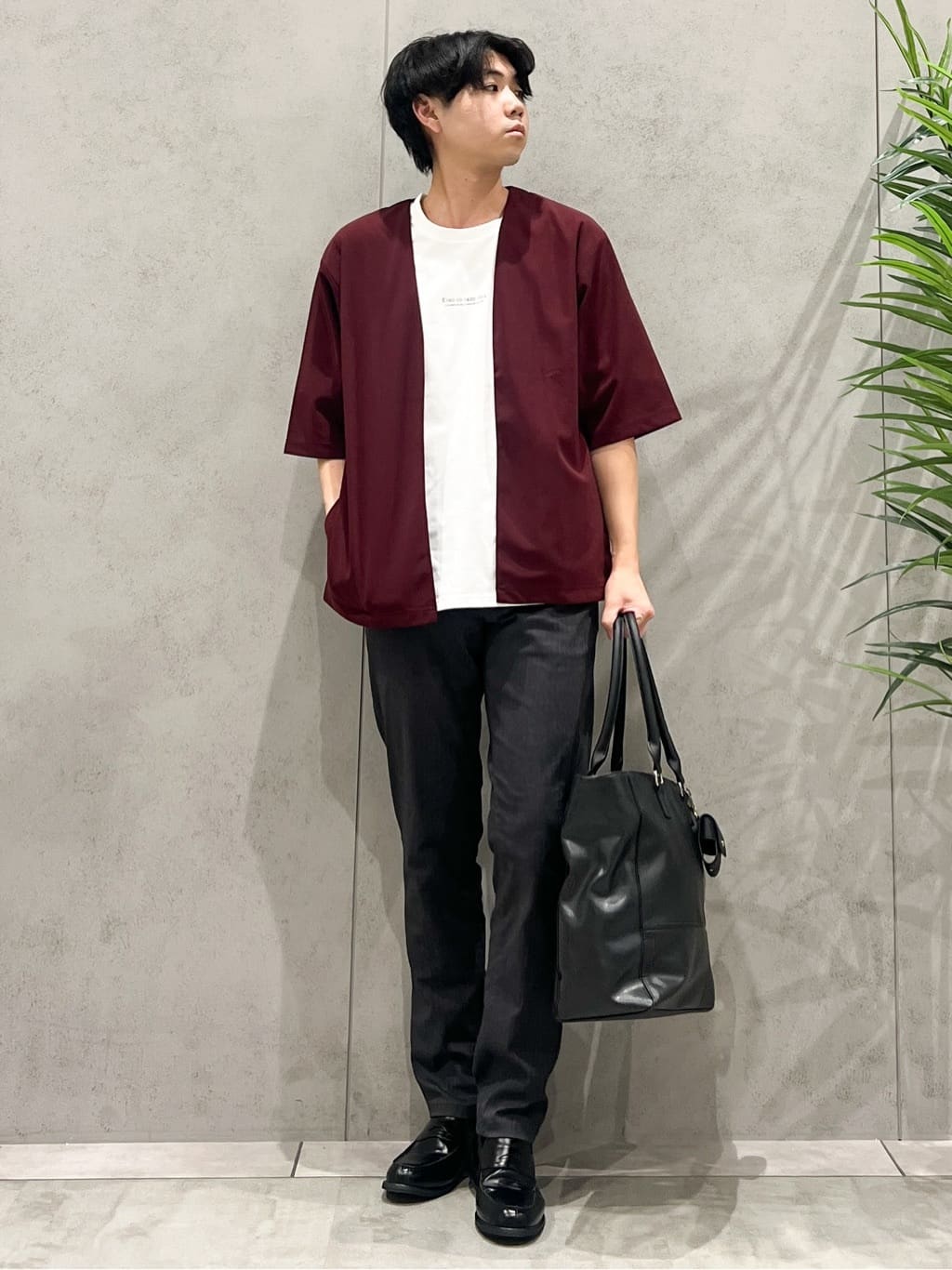 SHI-MAさんの「THE SHOP TK｜五分袖カーディガン+半袖Tシャツセットアイテム 洗濯機OK」を使ったコーディネート