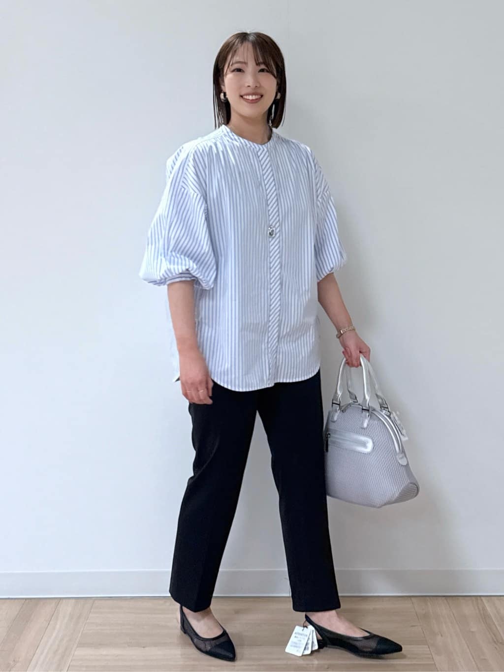 amiさんの「Reflect｜◆【夏SALE／E‐QUALITY／手洗い可】ストライプシャツ」を使ったコーディネート