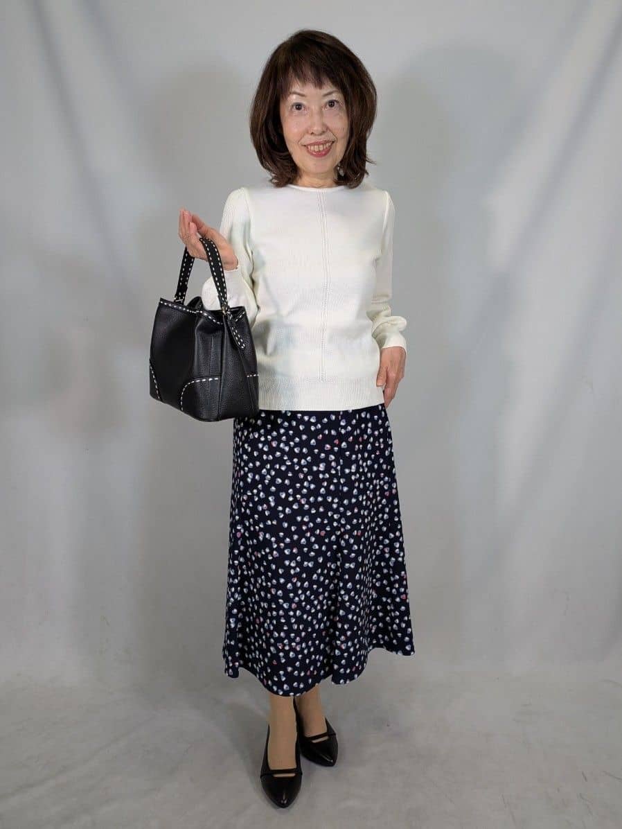 k.kazunoさんの「Reflect｜【選べる8色／スカートにもパンツにも◎】ウール混ボートネックニット」を使ったコーディネート