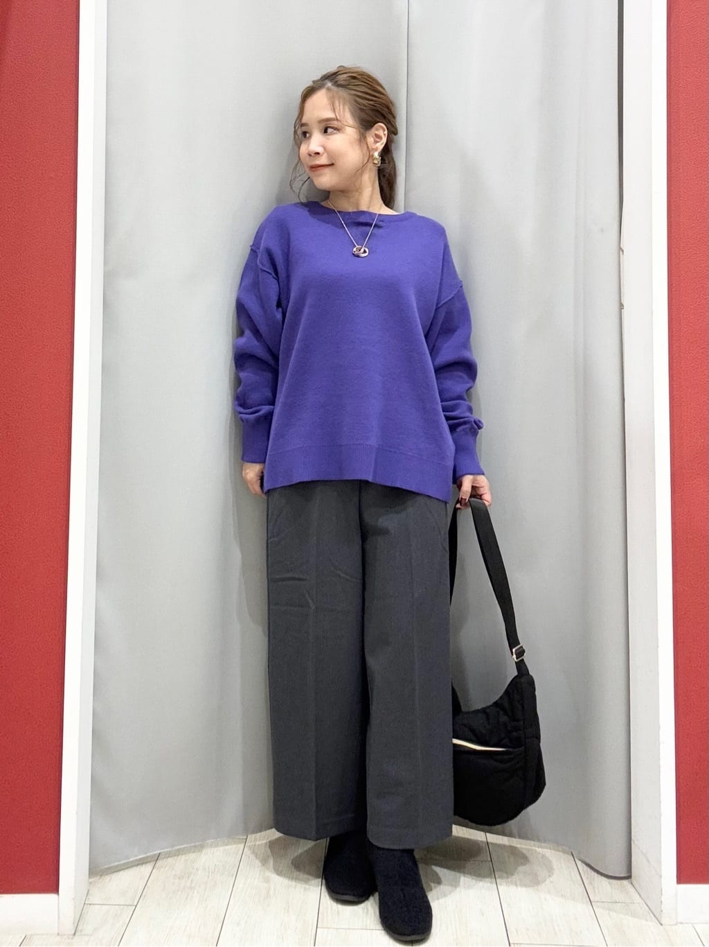 shioさんの「SHOO･LA･RUE｜【洗濯機可/S-LL】きちんと見えする あったか裏起毛ガウチョパンツ」を使ったコーディネート