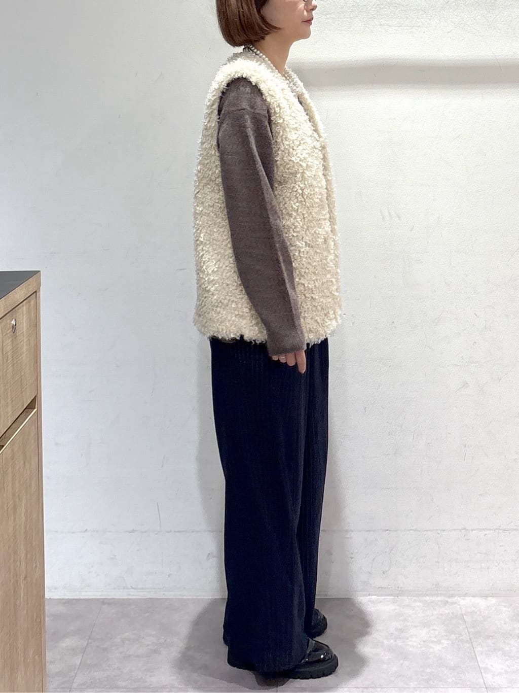 たけねぇさんの「OPAQUE.CLIP｜ラメストライプワイドパンツ【洗濯機OK】」を使ったコーディネート