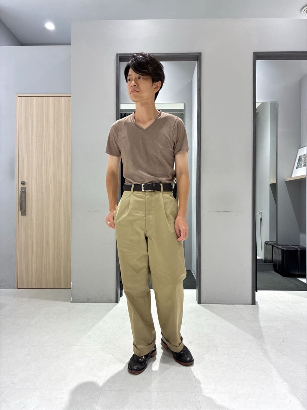 わいずみさんの「TAKEO KIKUCHI｜【COOL CITY WEAR】DotAir（R）サッカー シャツ」を使ったコーディネート
