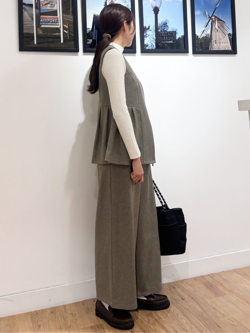 Ririkaさんの「Dessin｜【洗える】リブタートルネックニット」を使ったコーディネート