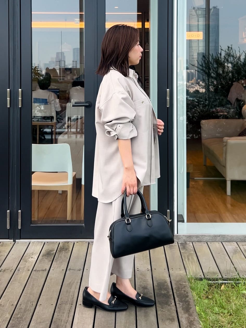 ちびゆきさんの「grove｜【カセット服/選べる着丈】洗濯機で洗えるオーバーシャツ」を使ったコーディネート