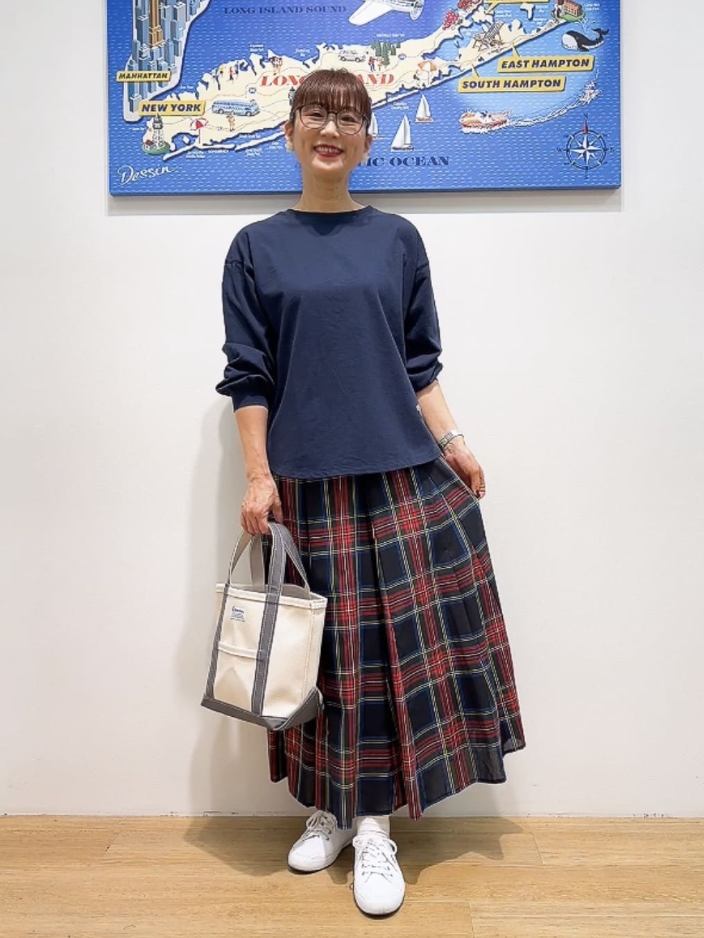 Yasucoさんの「Dessin｜【360度可愛い・洗える】バックヘンリーカットソー」を使ったコーディネート