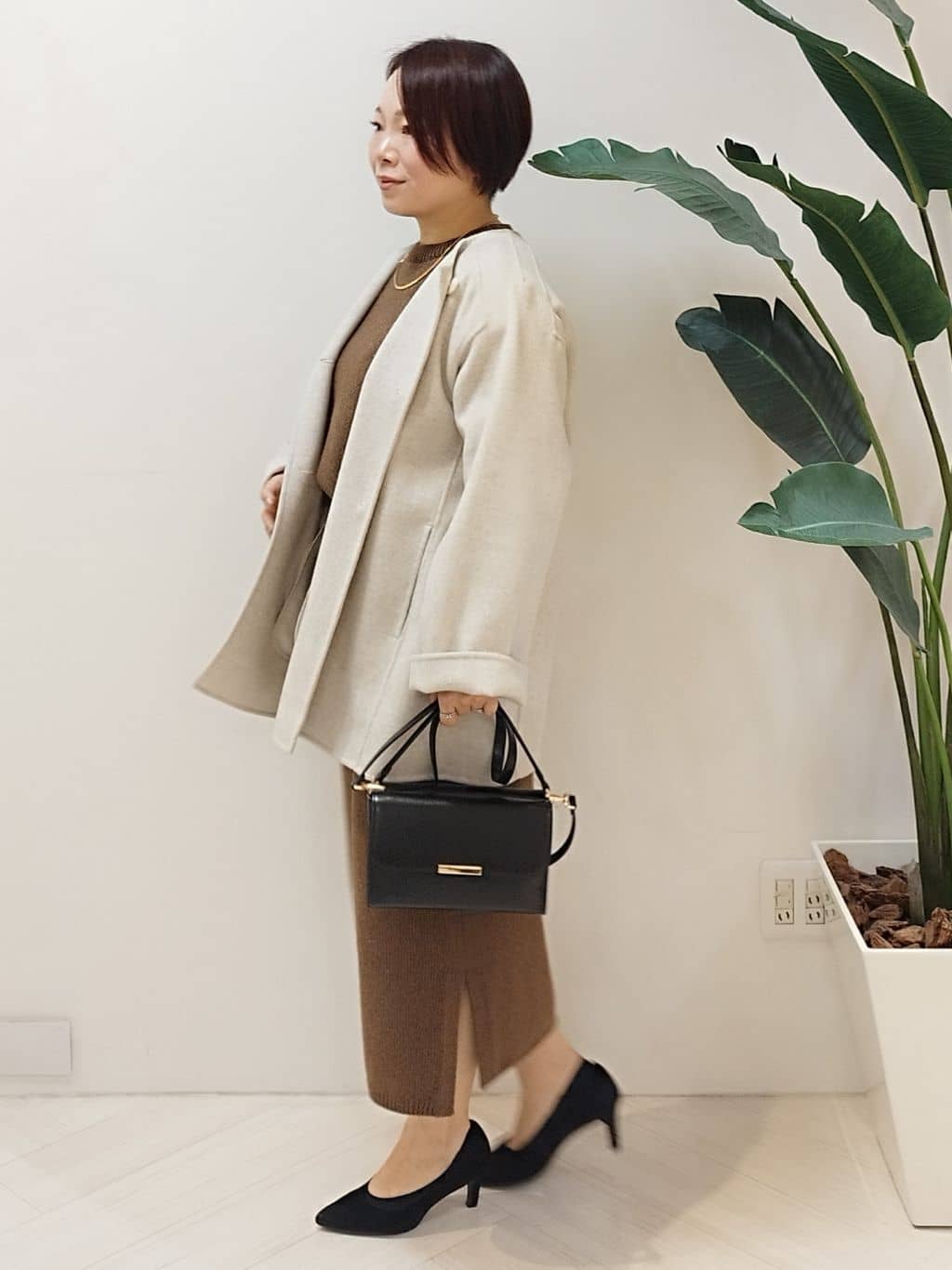 s u g iさんの「UNTITLED｜【ミディ丈/軽やか】セミラグランリバー コート」を使ったコーディネート