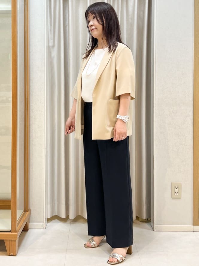 Kiyoさんの「COUP DE CHANCE｜【手洗い可／日本製】五分袖ジャケット」を使ったコーディネート